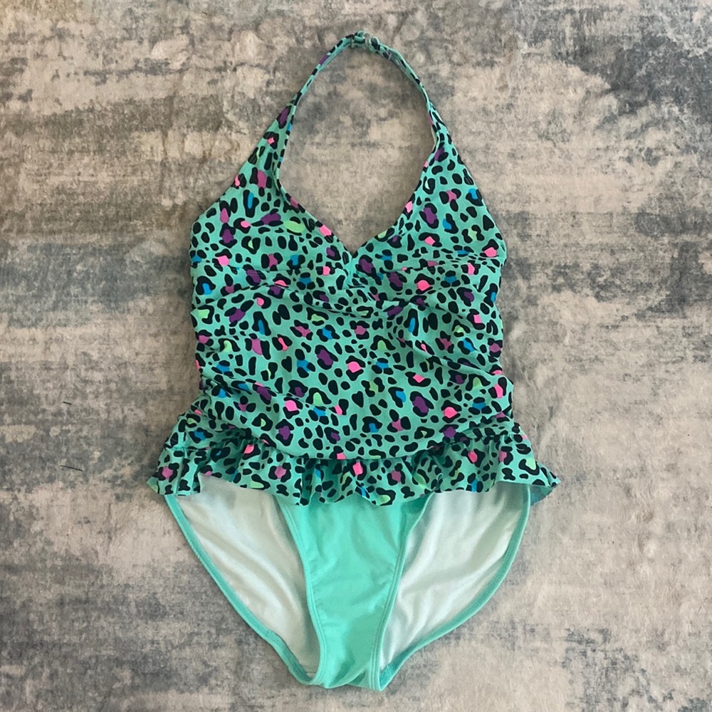 NWOT Girls One Piece Halter Top swimsuit